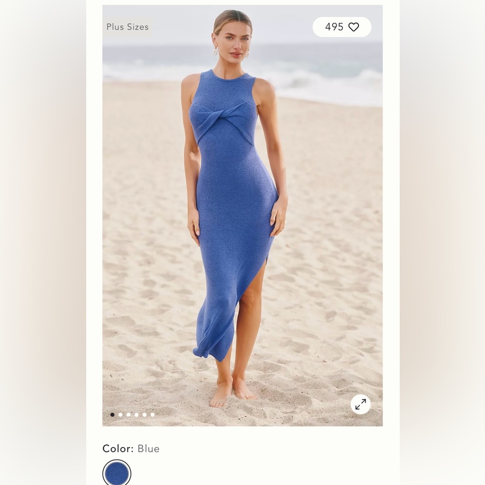 Anthropologie Elegant Blue Knit Dress